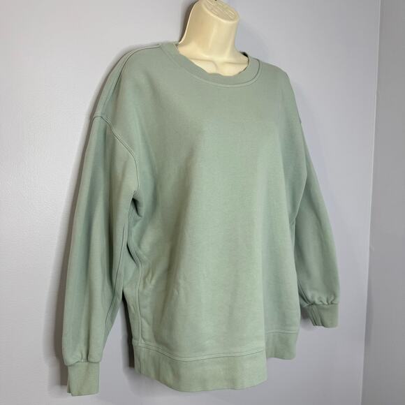 Lululemon Perfectly Oversized Crew Pullover Cotton Casual Lounge Light green - Picture 3 of 9